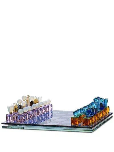 Reflections Copenhagen Crystal Chess Set In Blue