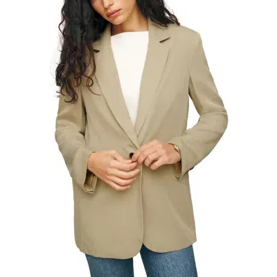 Reformation Classic Relaxed Notch Lapel Blazer In Light Khaki