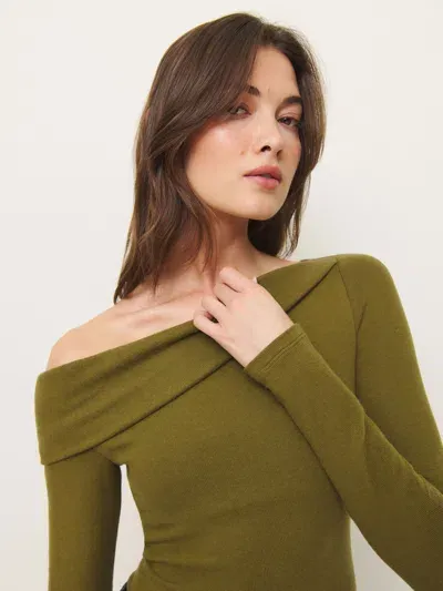 Reformation Elio Knit Top In Pear