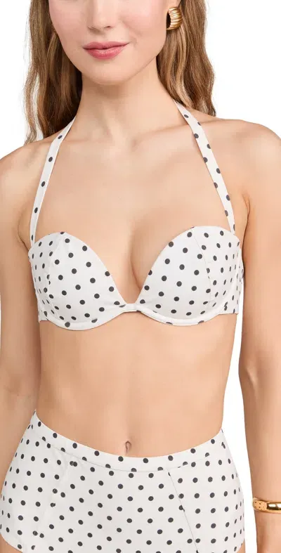 Reformation Lago Bikini Top White Dot