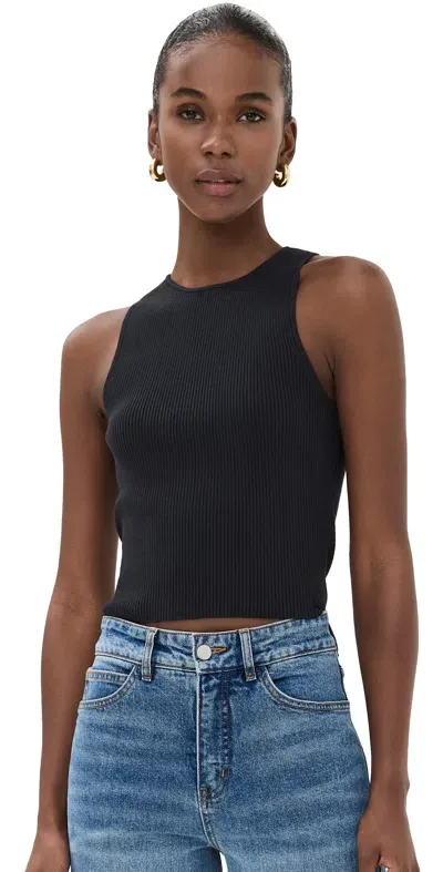 Reformation Nellie Ribbed Sweater Tank Black