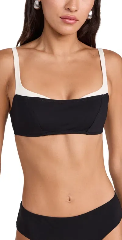 Reformation Tossa Bikini Top In Black