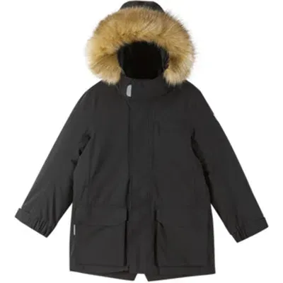 Reima Kids' Ajaton Tec Waterproof Parka With Removable Hood In Black