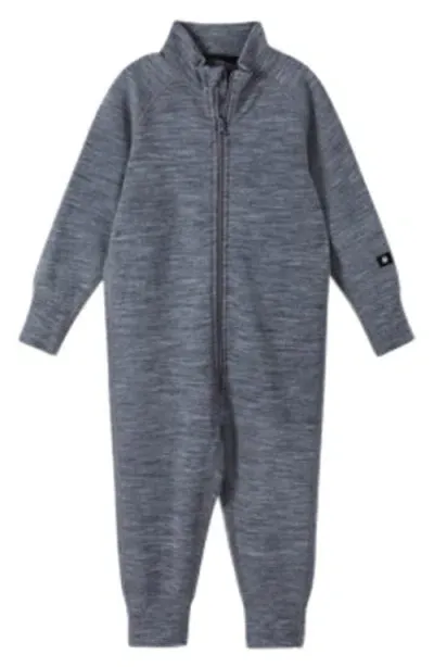 Reima Babies'  Parvin Space Dye Wool Blend Waterproof Sweater Romper In Grey