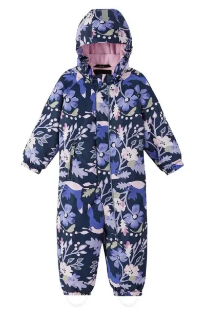 Reima Babies'  Tec Puhuri Waterproof & Windproof Insulated Hooded Recycled Polyester Snowsuit In Navy