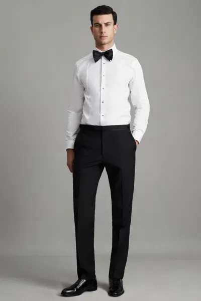 Reiss Modern Fit Tuxedo Trousers In Black