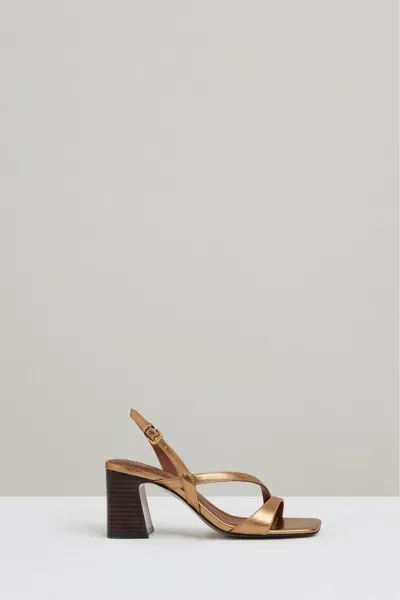 Reiss Bronze Alice Strappy Leather Heeled Sandals