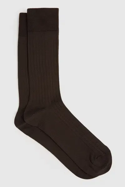 Reiss Charcoal/grey Otis Cotton-blend Socks