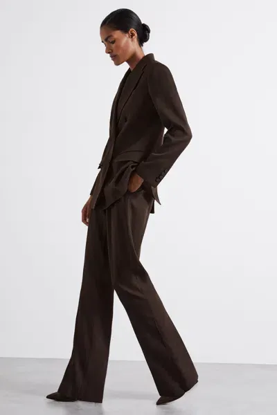 Reiss Chocolate Atelier Virgin Wool-blend Suit Trousers