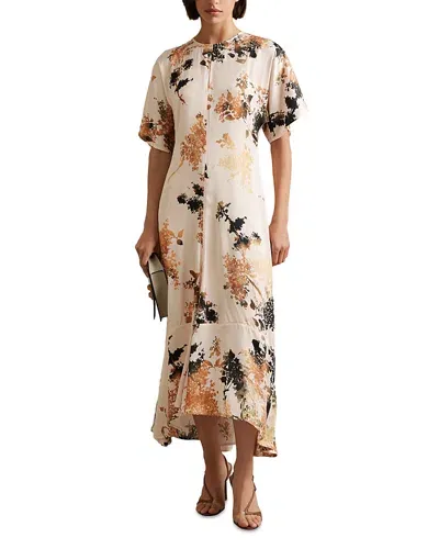 Reiss Chrissy Floral Dress In Pale Pink