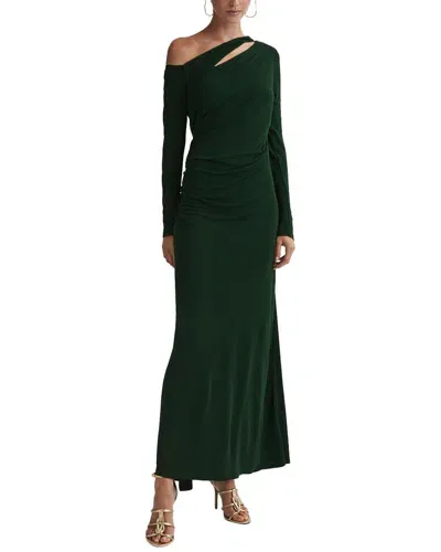 Reiss Green Off-the-shoulder Cut-out Maxi Dress