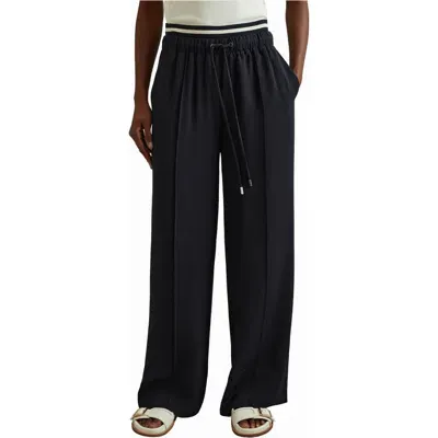 Reiss Fleur Drawstring Pants In Navy