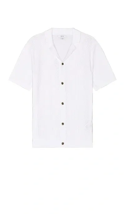 Reiss Fortune Button Front Camp Shirt In White