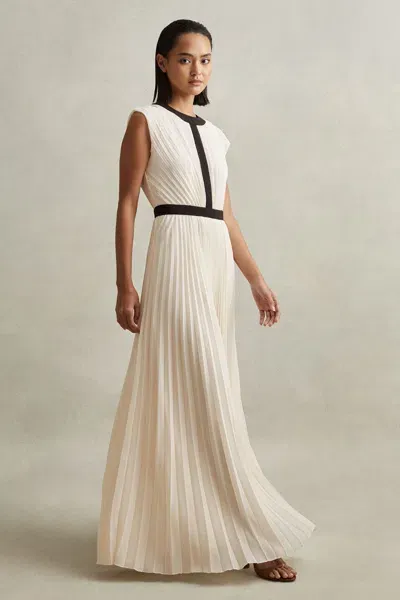 Reiss Harley Pleated Occasion Maxi Dress In White