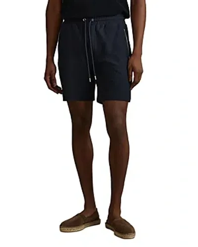 Reiss Navy Vulcan Towelling Drawstring Shorts