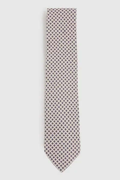 Reiss Ivory Albergo Silk Floral Tie