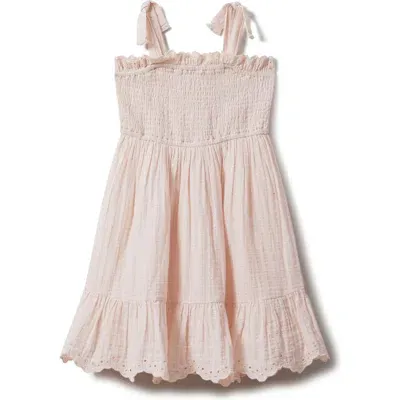 Reiss Kids' Agatha Sr. Metallic Smocked Sundress In Pink