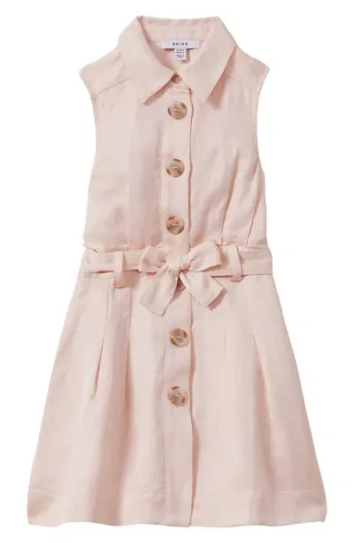 Reiss Kids' Milena Sr. Open Back Shirtdress In Pink