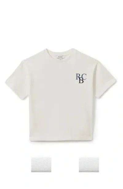 Reiss Kids' Sennen Jr. Cotton Graphic T-shirt In Ecru/blue