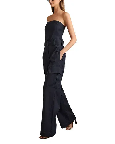 Reiss Lois Bandeau Jumpsuit In Navy