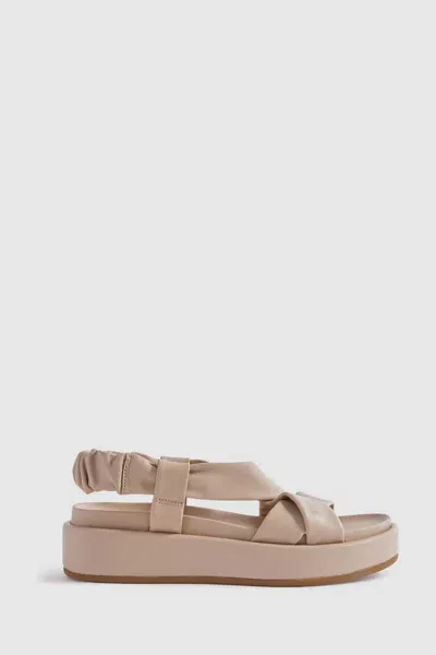 Reiss Nude Chunky Platform Leather Sandals