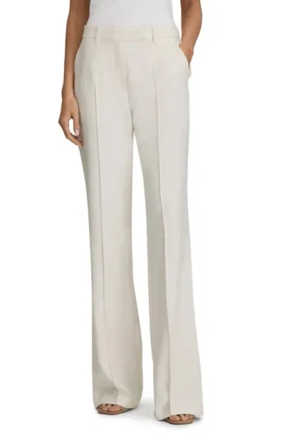 Reiss Cream Petite Flared Suit Trousers