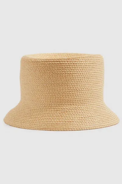 Reiss Natural Rachel Straw Bucket Hat In Brown