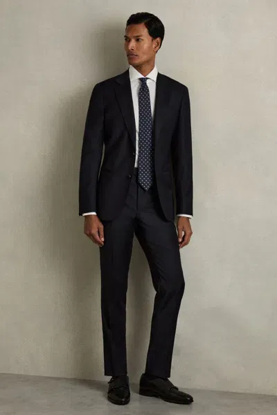 Reiss Navy Modern Slim-fit Wool Suit Trousers