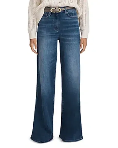 Reiss Petite Ameria Wide Leg Jeans In Mid Blue