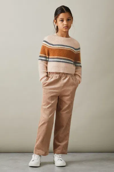 Reiss Pink Junior Colourblock Striped Jumper