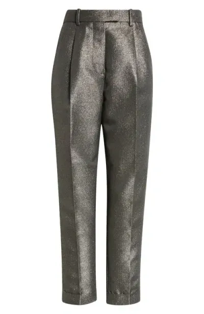 Reiss Sienna Metallic Pants In Dark Gold