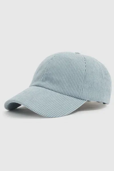 Reiss Soft Blue Corduroy Baseball Cap