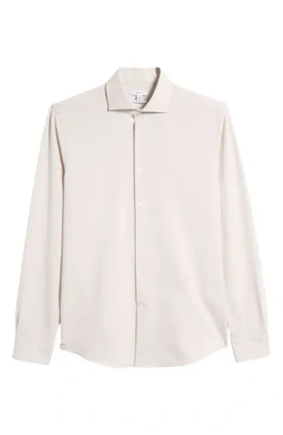 Reiss Spring Regular Fit Stripe Seersucker Button-up Shirt In Stone