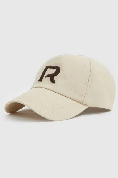 Reiss Stone Swanson 100% Cotton R Logo Embroidered Cap