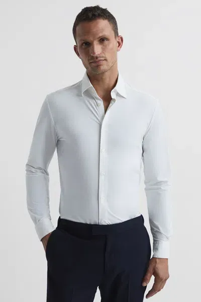 Reiss White Regular Fit Travel Shirt