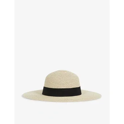 Reiss Womens Natural Lexi Wide-brim Raffia Hat