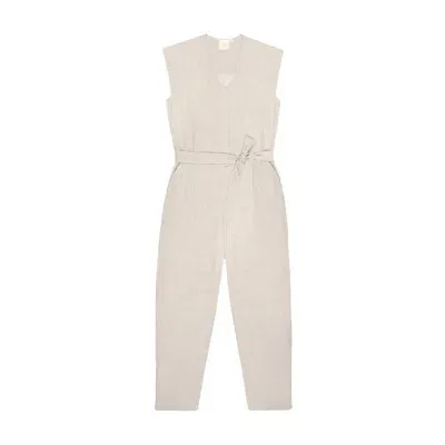 Reistor Women's White Evening Chai Light Ecru Jumpsuit