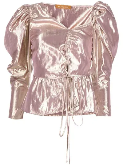 Rejina Pyo Metallische Fiona Bluse In Silver