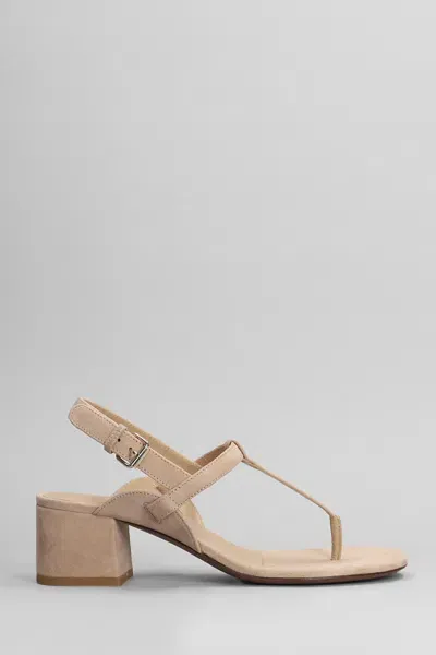 Relac Sandals In Rose-pink Suede In Beige