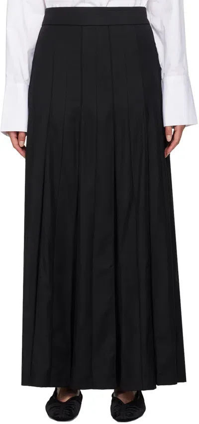 Remain Birger Christensen Black Pleated Suiting Maxi Skirt In 100 Black