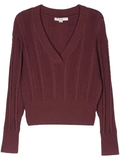 Remain Birger Christensen Cable Knit Sweater In Red