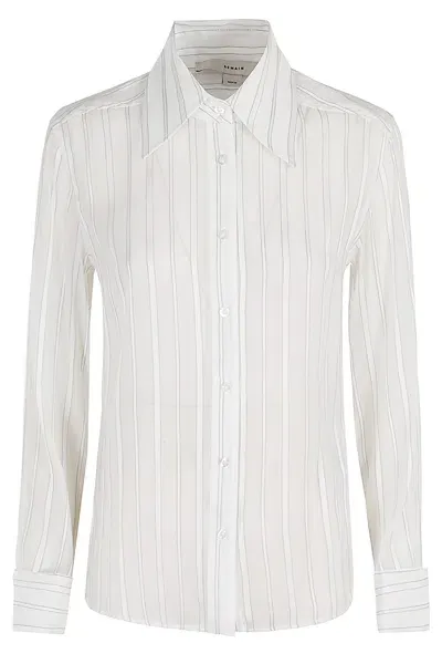 Remain Birger Christensen Fitted Shirt In Cloud Dancer Comb