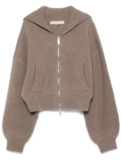 Remain Cropped Cardigan In Brown