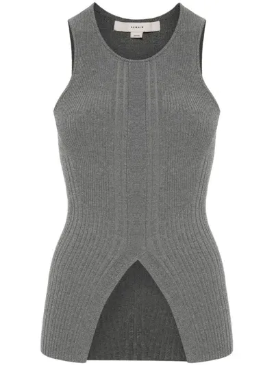 Remain Ribbed-knit Tank Top In Gray