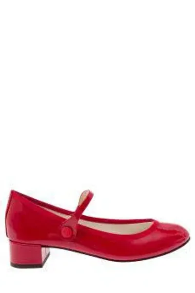 Repetto Lio Mary Janes' With Strap In Patent Leather Woman In Red