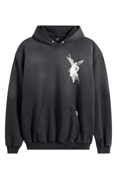 Represent Archangel Cotton Graphic Hoodie In Black