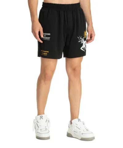 Represent Mens Black Icarus Brand-print Woven Shorts