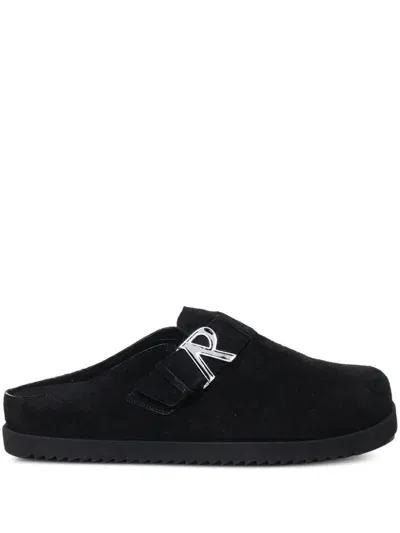 Represent Initial Suede Slippers In Black