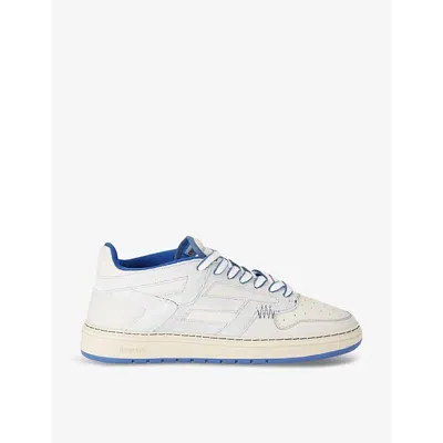 Represent Reptor Contrast-panel Leather Low-top Trainers In White/navy