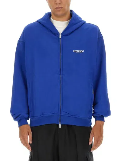 Represent Sweatshirt With Logo In Blue